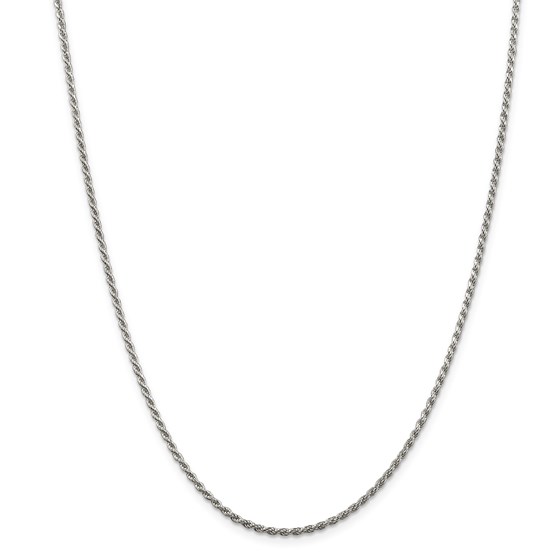 Sterling Silver 1.75 mm Diamond Cut Rope Chain - 18 in. Sterling Silver 1.75 mm Diamond Cut Rope Chain - 18 in.